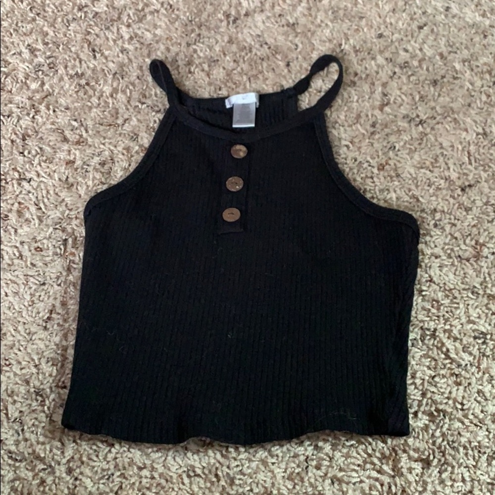 Black cropped tank top